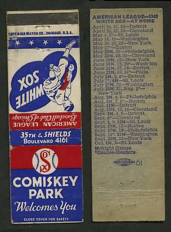 1948 Matchbook White Sox Schedule
